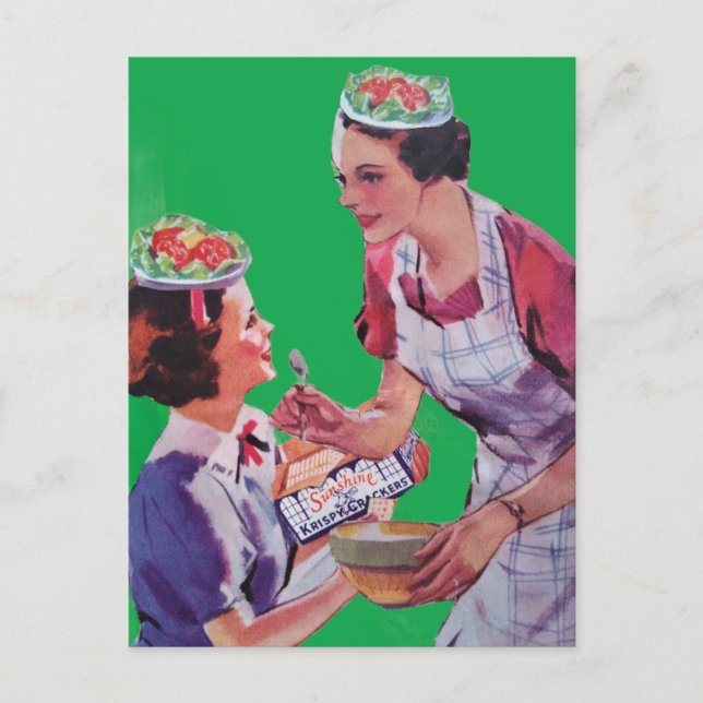 Silly Salad Hats collage Vykort (Framsida)