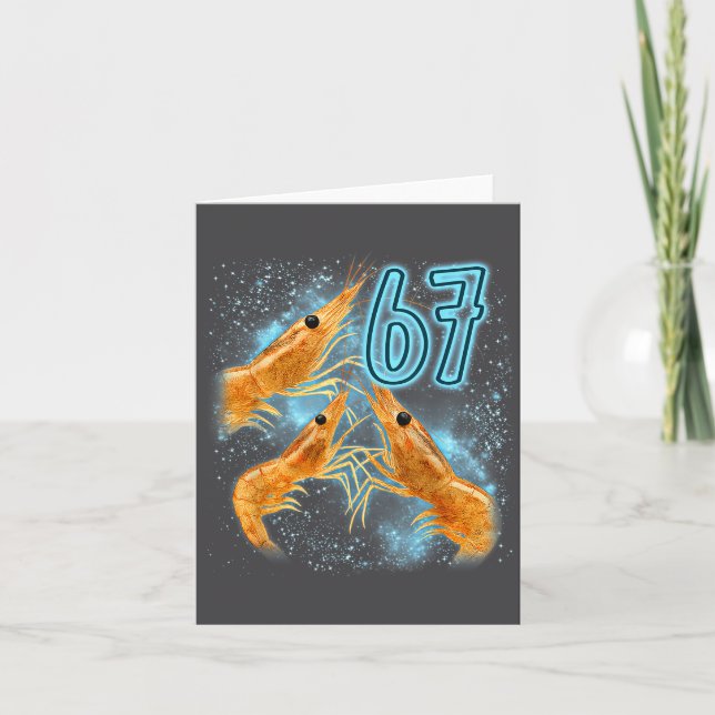 Silly Seven Six Sarcastic Lover Shrimp 67 Seafood Kort (Framsida)