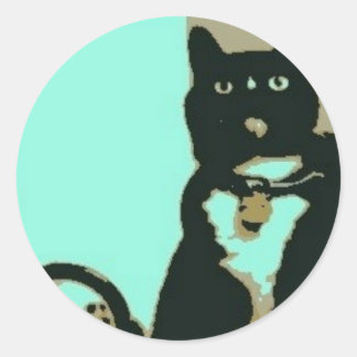 SillyKitty-klistermärken Runt Klistermärke