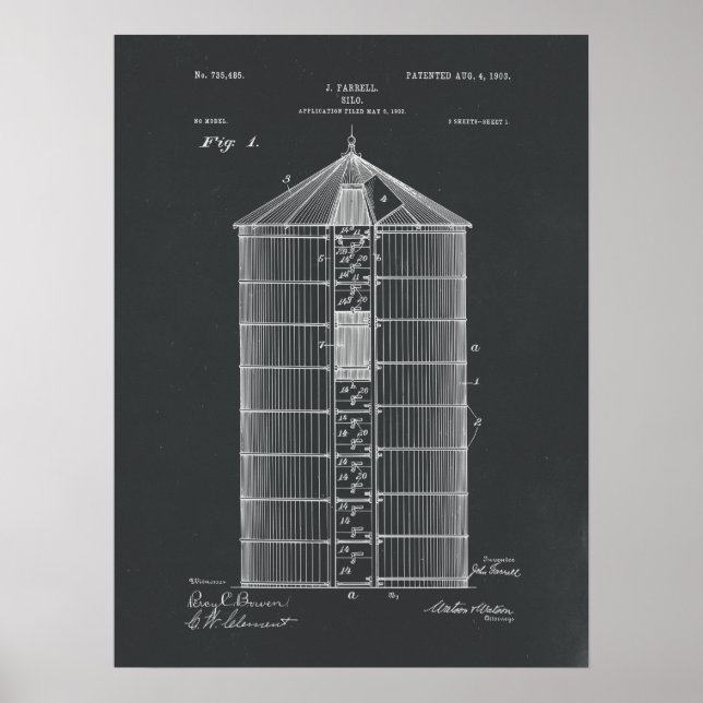 Silo Patent-utskrift Poster (Framsidan)