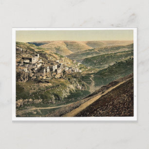 Siloams by, Jerusalem, Heliga landet sällsynt foto Vykort