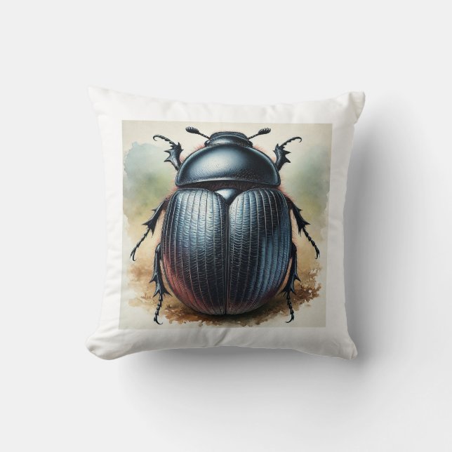 Silpha beetle 120924IREF230 - Watercolor Kudde (Framsida)
