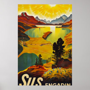Sils Engadin vintage resor Poster