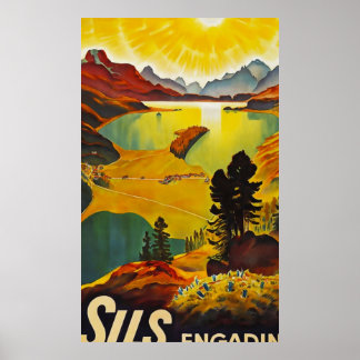 Sils Engadin vintage resor Poster