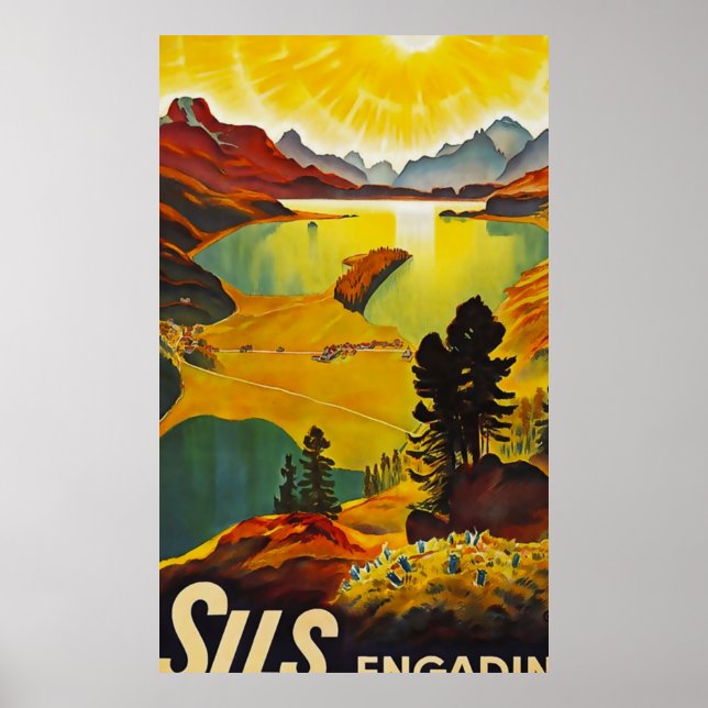 Sils Engadin vintage resor Poster (Framsidan)