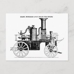 Silsby 1858-ångbrandmotor vykort