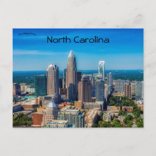 Siluett av Charlotte North Carolina Vykort