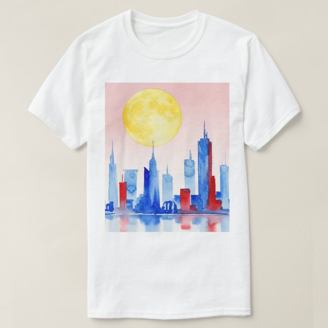 Siluett av en modern stad t shirt (Design framsida)