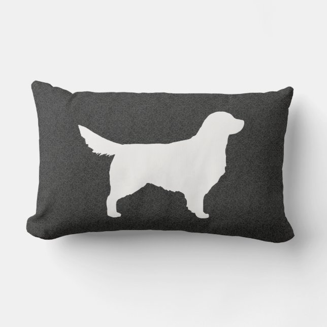 Siluett av Golden Retriever Lumbarkudde (Framsida)