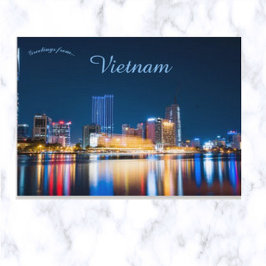 Siluett av Ho Chi Minh-staden nattetid Vykort