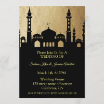 Siluett av moské bröllopsinbjudan