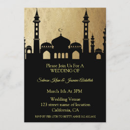 Siluett av moské bröllopsinbjudan inbjudningar