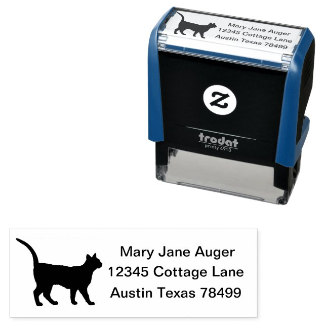 Siluett av Sam Sawet Cat Självfärgande Stämpel (In Situ)