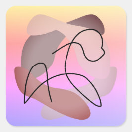 Siluett av serenitet: En fri hästs skönhet Fyrkantigt Klistermärke