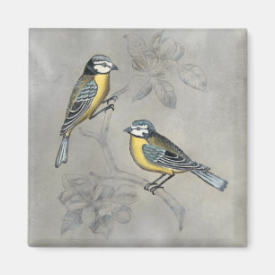 Silved Aviary Fågelpar Magnet
