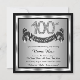 Silver 100-årsfirande inbjudningar