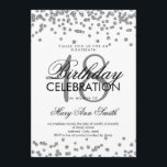 Silver 18:e födelsedag Glitter Konfetti White Inbjudningar<br><div class="desc">Elegant 18:e födelsedagen Silver Faux Glitter Confetti Vitinbjudan. Underbar i 18:e födelsedagsfesterna eller mer!</div>