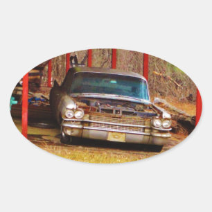 Silver 1963 Sadan Deville Ovalt Klistermärke