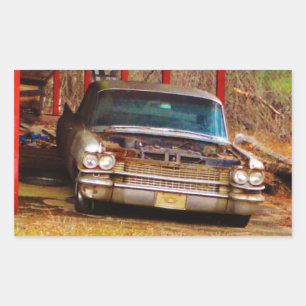 Silver 1963 Sadan Deville Rektangulärt Klistermärke