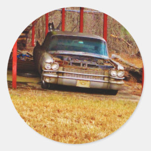 Silver 1963 Sadan Deville Runt Klistermärke