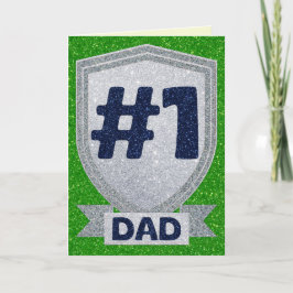Silver #1-kortet Pappa Fars dag Glitter Kort
