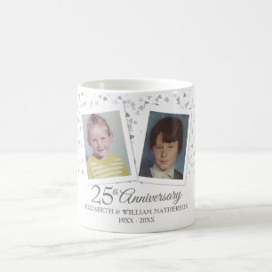 Silver 25-års bröllopsdag Barndomsbilder Kaffemugg