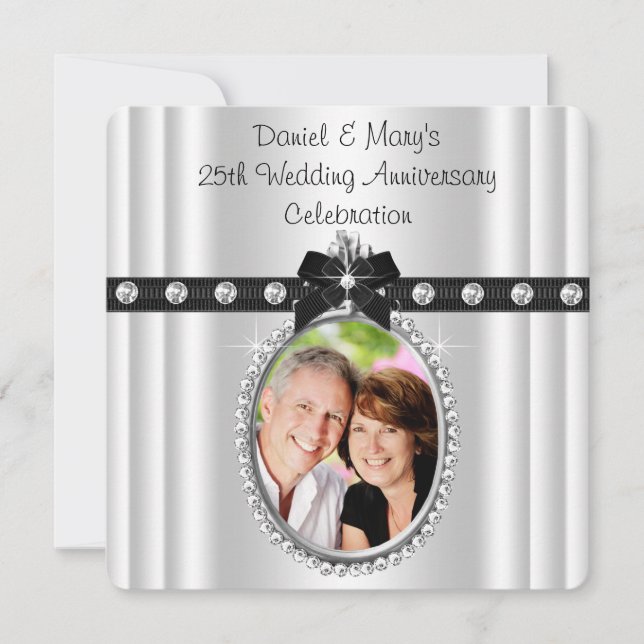 Silver 25-årsjubileumskalas inbjudningar (Framsida)