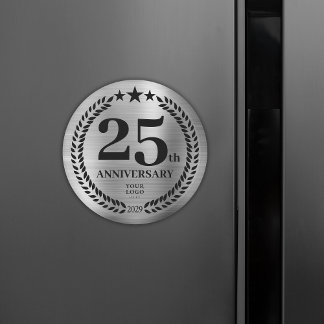 Silver 25:e årsdagen för Logotypen för företag Magnet