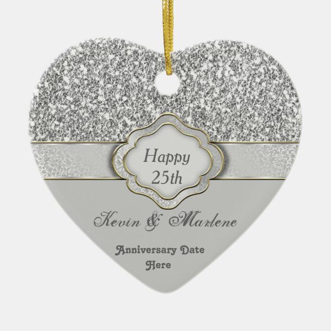 Silver 25:e ÅRSDARIET GIFT ORNAMENT (Framsidan)