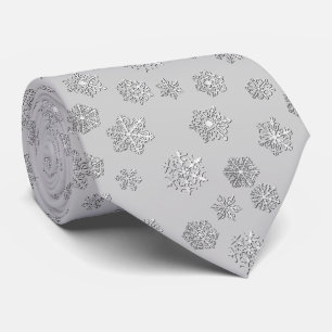 Silver 3-d snöflingor vid silver slips