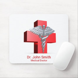 Silver 3D Caduceus Kor Red Medical Musmatta