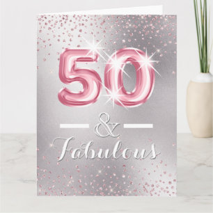  silver 50:e glitter shimmer foil brev kort