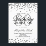 Silver 80:e Födelsedagsfest Glitter-konfetti Inbjudningar<br><div class="desc">Elegant 80:e födelsedagstidningen Faux Glitter Confetti Silver inbjudningsmall. Underbar i 80 födelsedagsfester eller mer!</div>