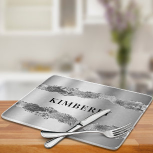 Silver agate marble namn elegant