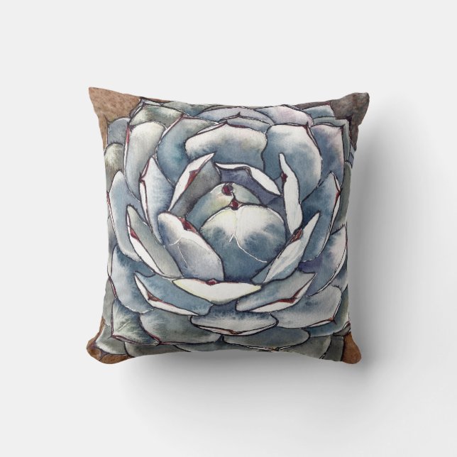 Silver agave dekorativ kudde (Framsida)