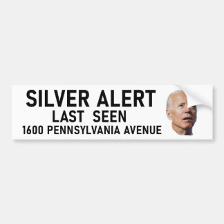 Silver Alert Joe Biden Bumper Sticker Bildekal