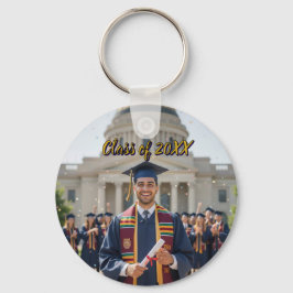 Silver Aluminum Photo Graduation Keychain Nyckelring