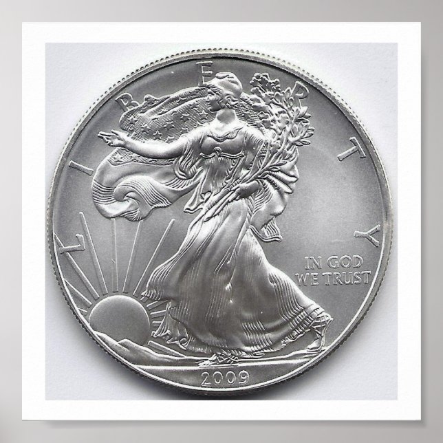 Silver American Eagle Coin Poster (Framsidan)