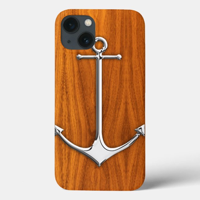 Silver Anchor på Teak Veneer Nautical Lifestyle (Baksida)