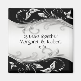 Silver and Black 25-årsjubileum Magnet