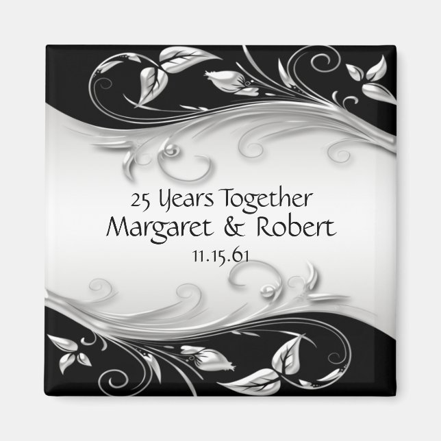 Silver and Black 25-årsjubileum Magnet (Framsidan)