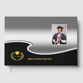 Silver and Black design Photo Gold Text Gästböcker