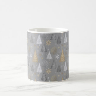 Silver and Gold Christmas Trees Kaffemugg