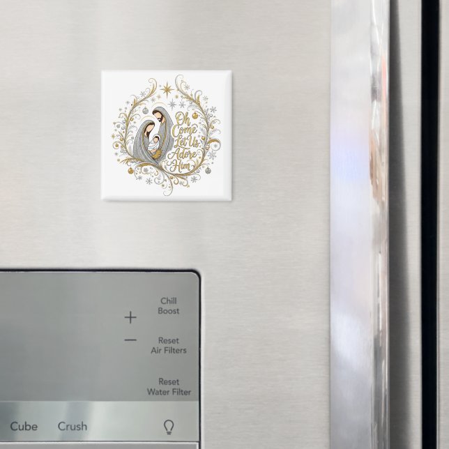 Silver and gold nativity Christmas Magnet (In Situ (Fridge))
