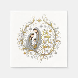 Silver and gold nativity Christmas Pappersservett