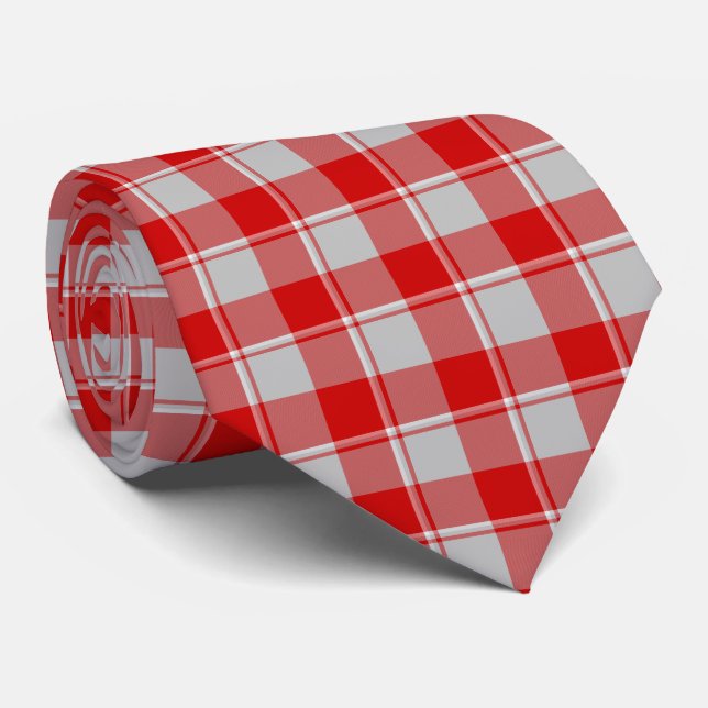 Silver and Guardsman Red Plaid Neck Tie Slips (Rullad)