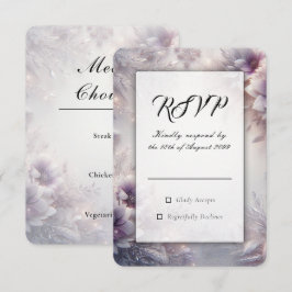 Silver and Soft Amethyst Winter Blooms Wedding OSA Kort