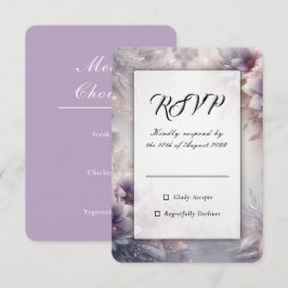 Silver and Soft Amethyst Winter Blooms Wedding OSA Kort