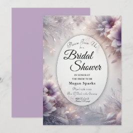 Silver and Soft Amethyst Winter Bridal Shower Inbjudningar