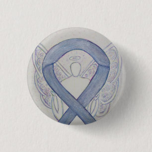 Silver Angel Awareness Ribbon Anpassningsbar Art S Knapp